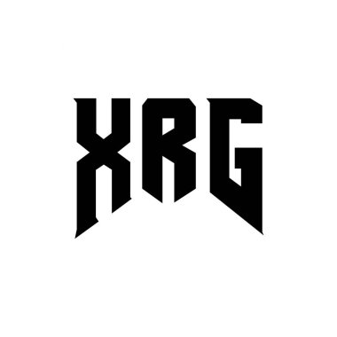Teknoloji şirketi için XRG harf logosu tasarımı. XRG logo tasarımı siyah ve beyaz renk kombinasyonu. XRG logosu, XRG vektörü, XRG tasarımı, XRG simgesi, XRG alfabesi. XRG tipografi logo tasarımı