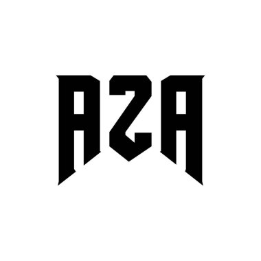 Teknoloji şirketi için AZA mektup logosu tasarımı. AZA logo tasarımı siyah ve beyaz renk kombinasyonu. AZA logosu, AZA vektörü, AZA dizaynı, AZA simgesi, AZA alfabesi. AZA tipografi logosu tasarımı.