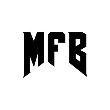 Teknoloji şirketi için MFB harf logosu tasarımı. MFB logo tasarımı siyah ve beyaz renk kombinasyonu. MFB logosu, MFB vektörü, MFB tasarımı, MFB simgesi, MFB alfabesi. MFB tipografi logosu tasarımı
