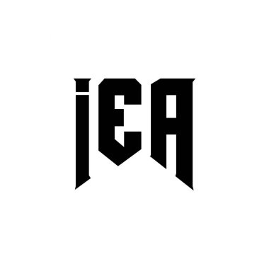Teknoloji şirketi için IEA mektup logosu tasarımı. IEA logo tasarımı siyah ve beyaz renk kombinasyonu. IEA logosu, IEA vektörü, IEA tasarımı, IEA simgesi, IEA alfabesi. IEA tipografi logosu tasarımı