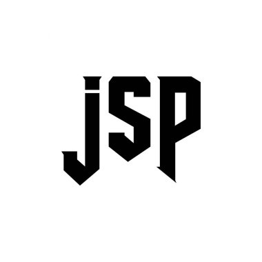 JSP letter logo design for technology company. JSP logo design black and white color combination. JSP logo, JSP vector, JSP design, JSP icon, JSP alphabet. JSP typography logo design clipart