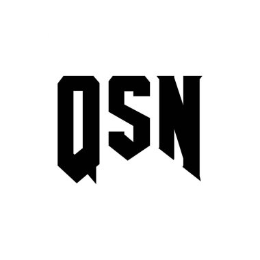 Teknoloji şirketi için QSN harf logosu tasarımı. QSN logo tasarımı siyah ve beyaz renk kombinasyonu. QSN logosu, QSN vektörü, QSN tasarımı, QSN simgesi, QSN alfabesi. QSN tipografi logosu tasarımı