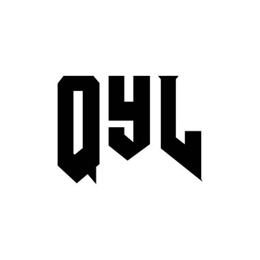 Teknoloji şirketi için QYL harf logosu tasarımı. QYL logo tasarımı siyah ve beyaz renk kombinasyonu. QYL logosu, QYL vektörü, QYL tasarımı, QYL simgesi, QYL alfabesi. QYL tipografi logosu tasarımı
