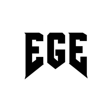 Teknoloji şirketi için EGE harf logosu tasarımı. EGE logo tasarımı siyah ve beyaz renk kombinasyonu. EGE logosu, EGE vektörü, EGE tasarımı, EGE simgesi, EGE alfabesi. EGE tipografi logosu tasarımı