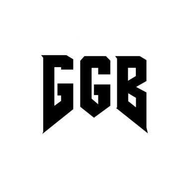 Teknoloji şirketi için GGB harf logosu tasarımı. GGB logo tasarımı siyah-beyaz renk kombinasyonu. GGB logosu, GGB vektörü, GGB tasarımı, GGB simgesi, GGB alfabesi. GGB tipografi logosu tasarımı