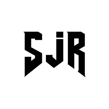 Teknoloji şirketi için SJR harf logosu tasarımı. SJR logo tasarımı siyah ve beyaz renk kombinasyonu. SJR logosu, SJR vektörü, SJR tasarımı, SJR simgesi, SJR alfabesi. SJR tipografi logosu tasarımı