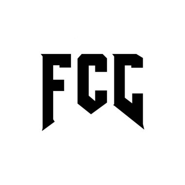 Teknoloji şirketi için FCC mektup logosu tasarımı. FCC logo tasarımı siyah ve beyaz renk kombinasyonu. FCC logosu, FCC vektörü, FCC tasarımı, FCC simgesi, FCC alfabesi. FCC tipografi logosu tasarımı