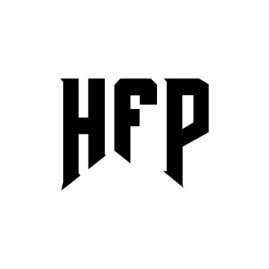 Teknoloji şirketi için HFP mektup logosu tasarımı. HFP logo tasarımı siyah ve beyaz renk kombinasyonu. HFP logosu, HFP vektörü, HFP tasarımı, HFP simgesi, HFP alfabesi. HFP tipografi logosu tasarımı