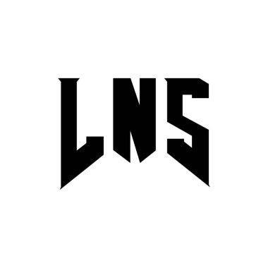 Teknoloji şirketi için LNS mektup logosu tasarımı. LNS logo tasarımı siyah ve beyaz renk kombinasyonu. LNS logosu, LNS vektörü, LNS dizaynı, LNS simgesi, LNS alfabesi. LNS tipografi logosu tasarımı