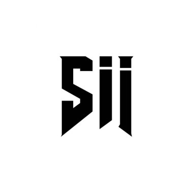 Teknoloji şirketi için harf logosu tasarımı. Logo tasarımı siyah beyaz kombinasyonu. Satış logosu, satış vektörü, satış dizaynı, satış simgesi, satış alfabesi. SII tipografi logosu tasarımı