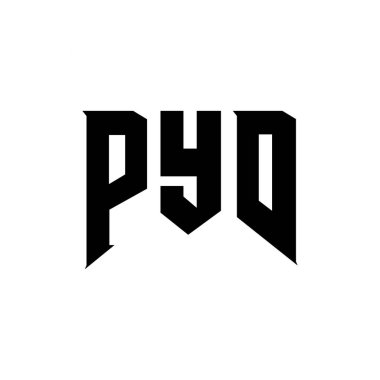 Teknoloji şirketi için PYD harf logosu tasarımı. PYD logo tasarımı siyah ve beyaz renk kombinasyonu. PYD logosu, PYD vektörü, PYD tasarımı, PYD simgesi, PYD alfabesi. PYD tipografi logosu tasarımı