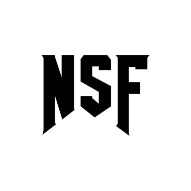Teknoloji şirketi için NSF mektup logosu tasarımı. NSF logo tasarımı siyah ve beyaz renk kombinasyonu. NSF logosu, NSF vektörü, NSF tasarımı, NSF simgesi, NSF alfabesi. NSF tipografi logosu tasarımı