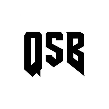 QSB letter logo design for technology company. QSB logo design black and white color combination. QSB logo, QSB vector, QSB design, QSB icon, QSB alphabet. QSB typography logo design clipart