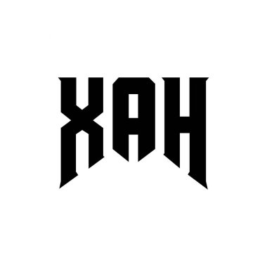 Teknoloji şirketi için XAH mektup logosu tasarımı. XAH logo tasarımı siyah ve beyaz renk kombinasyonu. XAH logosu, XAH vektörü, XAH tasarımı, XAH simgesi, XAH alfabesi. XAH tipografi logosu tasarımı