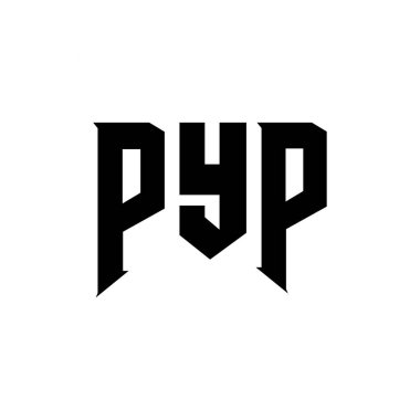 Teknoloji şirketi için PYP harf logosu tasarımı. PYP logo tasarımı siyah ve beyaz renk kombinasyonu. PYP logosu, PYP vektörü, PYP tasarımı, PYP simgesi, PYP alfabesi. PYP tipografi logosu tasarımı