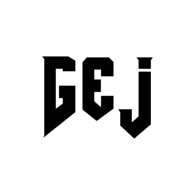 Teknoloji şirketi için GEJ mektup logosu tasarımı. GEJ logo tasarımı siyah-beyaz renk kombinasyonu. GEJ logosu, GEJ vektörü, GEJ tasarımı, GEJ simgesi, GEJ alfabesi. GEJ tipografi logosu tasarımı