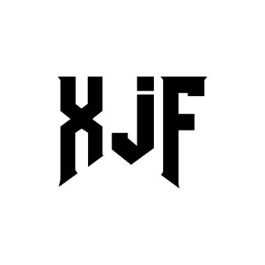 Teknoloji şirketi için XJF mektup logosu tasarımı. XJF logo tasarımı siyah ve beyaz renk kombinasyonu. XJF logosu, XJF vektörü, XJF tasarımı, XJF simgesi, XJF alfabesi. XJF tipografi logosu tasarımı