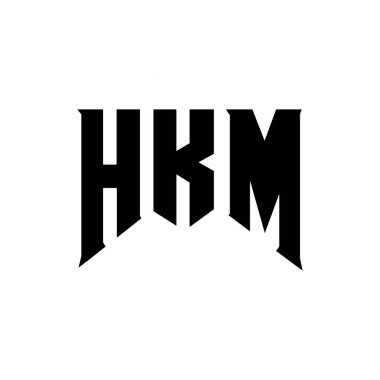 HKM letter logo design for technology company. HKM logo design black and white color combination. HKM logo, HKM vector, HKM design, HKM icon, HKM alphabet. HKM typography logo design clipart