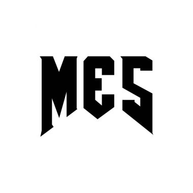 Teknoloji şirketi için MES mektup logosu tasarımı. MES logosu siyah ve beyaz renk kombinasyonu tasarladı. MES logosu, MES vektörü, MES tasarımı, MES simgesi, MES alfabesi. MES tipografi logosu tasarımı