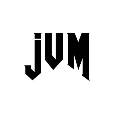 Teknoloji şirketi için JVM mektup logosu tasarımı. JVM logo tasarımı siyah ve beyaz renk kombinasyonu. JVM logosu, JVM vektörü, JVM tasarımı, JVM simgesi, JVM alfabesi. JVM tipografi logosu tasarımı