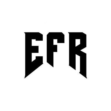 Teknoloji şirketi için EFR harf logosu tasarımı. EFR logo tasarımı siyah ve beyaz renk kombinasyonu. EFR logosu, EFR vektörü, EFR tasarımı, EFR simgesi, EFR alfabesi. EFR tipografi logosu tasarımı