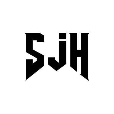 Teknoloji şirketi için SJH mektup logosu tasarımı. SJH logosu siyah ve beyaz renk kombinasyonu tasarladı. SJH logosu, SJH vektörü, SJH tasarımı, SJH simgesi, SJH alfabesi. SJH tipografi logosu tasarımı