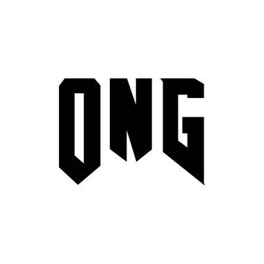 Teknoloji şirketi için ONG mektup logosu tasarımı. ONG logo tasarımı siyah ve beyaz renk kombinasyonu. ONG logosu, ONG vektörü, ONG tasarımı, ONG simgesi, ONG alfabesi. ONG tipografi logosu tasarımı