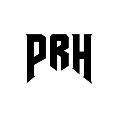 PRH letter logo design for technology company. PRH logo design black and white color combination. PRH logo, PRH vector, PRH design, PRH icon, PRH alphabet. PRH typography logo design clipart