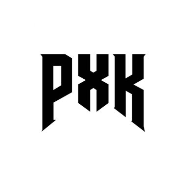 Teknoloji şirketi için PXK mektup logosu tasarımı. PXK logo tasarımı siyah ve beyaz renk kombinasyonu. PXK logosu, PXK vektörü, PXK tasarımı, PXK simgesi, PXK alfabesi. PXK tipografi logosu tasarımı
