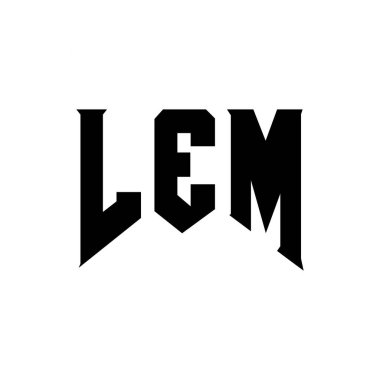 Teknoloji şirketi için LEM mektup logosu tasarımı. Ay modülü logosu siyah ve beyaz renk kombinasyonu tasarladı. Ay logosu, ay modülü vektörü, ay modülü tasarımı, ay modülü simgesi, ay modülü alfabesi. LEM tipografi logosu tasarımı