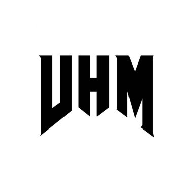 Teknoloji şirketi için VHM mektup logosu tasarımı. VHM logo tasarımı siyah ve beyaz renk kombinasyonu. VHM logosu, VHM vektörü, VHM tasarımı, VHM simgesi, VHM alfabesi. VHM tipografi logosu tasarımı
