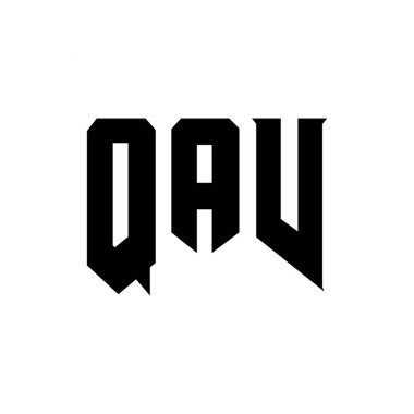 Teknoloji şirketi için QAV harf logosu tasarımı. QAV logo tasarımı siyah ve beyaz renk kombinasyonu. QAV logosu, QAV vektörü, QAV tasarımı, QAV simgesi, QAV alfabesi. QAV tipografi logosu tasarımı