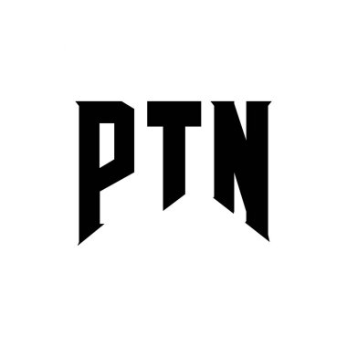 Teknoloji şirketi için PTN harf logosu tasarımı. PTN logo tasarımı siyah ve beyaz renk kombinasyonu. PTN logosu, PTN vektörü, PTN tasarımı, PTN simgesi, PTN alfabesi. PTN tipografi logosu tasarımı