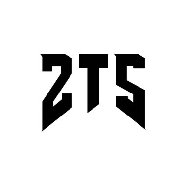 Teknoloji şirketi için ZTS mektup logosu tasarımı. ZTS logo tasarımı siyah ve beyaz renk kombinasyonu. ZTS logosu, ZTS vektörü, ZTS tasarımı, ZTS simgesi, ZTS alfabesi. ZTS tipografi logosu tasarımı