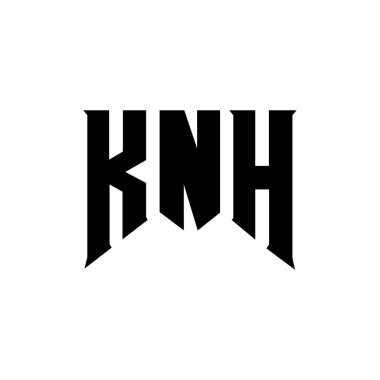 Teknoloji şirketi için KNH harf logosu tasarımı. KNH logo tasarımı siyah ve beyaz renk kombinasyonu. KNH logosu, KNH vektörü, KNH tasarımı, KNH simgesi, KNH alfabesi. KNH tipografi logosu tasarımı