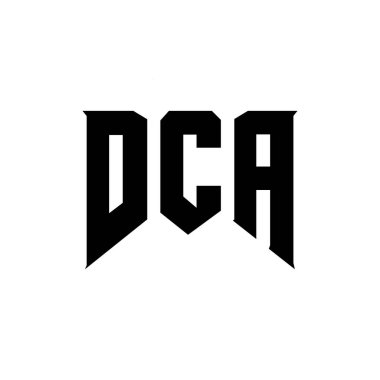 Teknoloji şirketi için DCA mektup logosu tasarımı. DCA logo tasarımı siyah ve beyaz renk kombinasyonu. DCA logosu, DCA vektörü, DCA tasarımı, DCA simgesi, DCA alfabesi. DCA tipografi logosu tasarımı