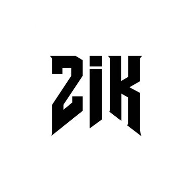Teknoloji şirketi için ZIK mektup logosu tasarımı. ZIK logo tasarımı siyah ve beyaz renk kombinasyonu. ZIK logosu, ZIK vektörü, ZIK tasarımı, ZIK simgesi, ZIK alfabesi. ZIK tipografi logosu tasarımı