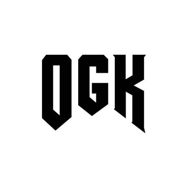 Teknoloji şirketi için OGK mektup logosu tasarımı. OGK logo tasarımı siyah ve beyaz renk kombinasyonu. OGK logosu, OGK vektörü, OGK tasarımı, OGK simgesi, OGK alfabesi. OGK tipografi logosu tasarımı
