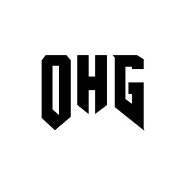 Teknoloji şirketi için OHG harf logosu tasarımı. OHG logo tasarımı siyah ve beyaz renk kombinasyonu. OHG logosu, OHG vektörü, OHG tasarımı, OHG simgesi, OHG alfabesi. OHG tipografi logosu tasarımı