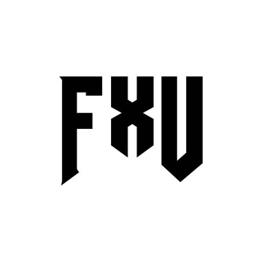 Teknoloji şirketi için FXU mektup logosu tasarımı. FXU logo tasarımı siyah-beyaz renk kombinasyonu. FXU logosu, FXU vektörü, FXU dizaynı, FXU simgesi, FXU alfabesi. FXU tipografi logosu tasarımı