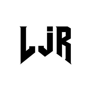Teknoloji şirketi için LJR harf logosu tasarımı. LJR logo tasarımı siyah ve beyaz renk kombinasyonu. LJR logosu, LJR vektörü, LJR tasarımı, LJR simgesi, LJR alfabesi. LJR tipografi logosu tasarımı