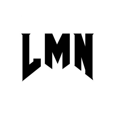 Teknoloji şirketi için LMN mektup logosu tasarımı. LMN logo tasarımı siyah ve beyaz renk kombinasyonu. LMN logosu, LMN vektörü, LMN tasarımı, LMN simgesi, LMN alfabesi. LMN tipografi logosu tasarımı
