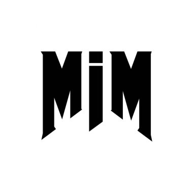 Teknoloji şirketi için MIM mektup logosu tasarımı. MIM logosu siyah-beyaz renk kombinasyonu tasarladı. MIM logosu, MIM vektörü, MIM tasarımı, MIM simgesi, MIM alfabesi. MIM tipografi logosu tasarımı