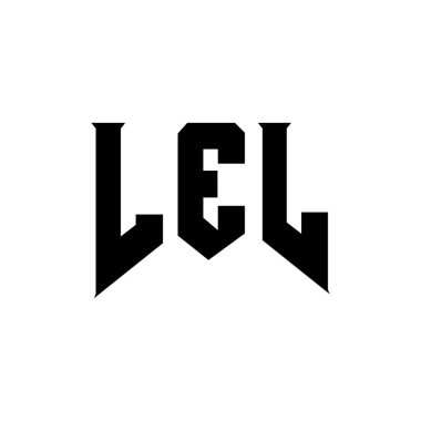 Teknoloji şirketi için LEL mektup logosu tasarımı. LEL logo tasarımı siyah ve beyaz renk kombinasyonu. LEL logosu, LEL vektörü, LEL tasarımı, LEL simgesi, LEL alfabesi. LEL tipografi logosu tasarımı