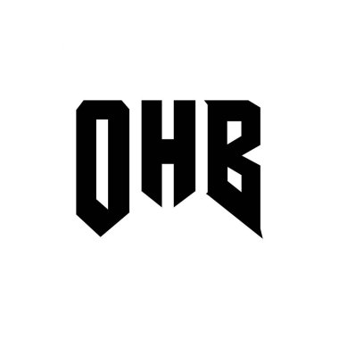 Teknoloji şirketi için OHB harf logosu tasarımı. OHB logo tasarımı siyah ve beyaz renk kombinasyonu. OHB logosu, OHB vektörü, OHB tasarımı, OHB simgesi, OHB alfabesi. OHB tipografi logosu tasarımı