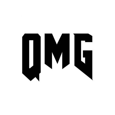 Teknoloji şirketi için QMG harf logosu tasarımı. QMG logo tasarımı siyah ve beyaz renk kombinasyonu. QMG logosu, QMG vektörü, QMG tasarımı, QMG simgesi, QMG alfabesi. QMG tipografi logosu tasarımı