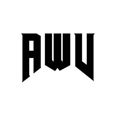 Teknoloji şirketi için AWV harf logosu tasarımı. AWV logo tasarımı siyah ve beyaz renk kombinasyonu. AWV logosu, AWV vektörü, AWV tasarımı, AWV simgesi, AWV alfabesi. AWV tipografi logosu tasarımı.