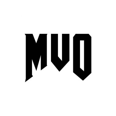 Teknoloji şirketi için MVO harf logosu tasarımı. MVO logosu siyah-beyaz renk kombinasyonu. MVO logosu, MVO vektörü, MVO tasarımı, MVO simgesi, MVO alfabesi. MVO tipografi logosu tasarımı