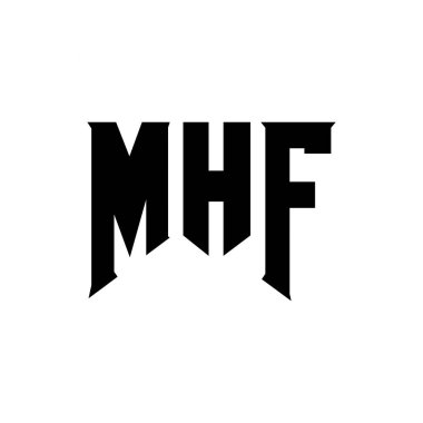 Teknoloji şirketi için MHF mektup logosu tasarımı. MHF logo tasarımı siyah ve beyaz renk kombinasyonu. MHF logosu, MHF vektörü, MHF tasarımı, MHF simgesi, MHF alfabesi. MHF tipografi logosu tasarımı