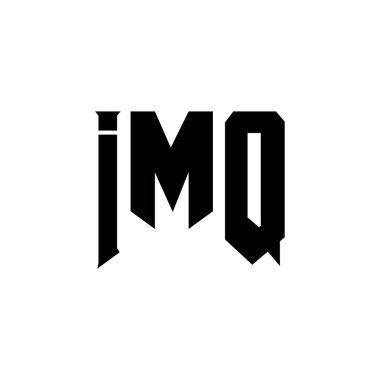 Teknoloji şirketi için IMQ mektup logosu tasarımı. IMQ logo tasarımı siyah ve beyaz renk kombinasyonu. IMQ logosu, IMQ vektörü, IMQ tasarımı, IMQ simgesi, IMQ alfabesi. IMQ tipografi logosu tasarımı